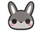 Charming Kawaii Chibi Rabbit Bunny Face Blushing Cheeks Multi-Color Embroidered Iron-On or Hook & Loop Patch Applique